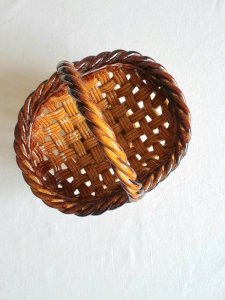 Vintage woven ceramic basket