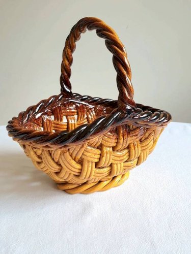Panier en céramique tressée vintage