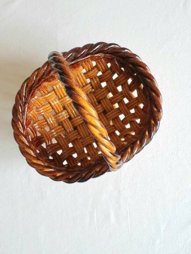Panier en céramique tressée vintage