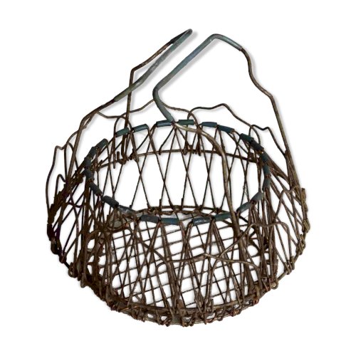 Panier pliant vintage en métal en forme de fleur