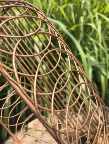 Panier porte bouteille vintage en métal doré