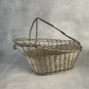 Panier présentoir porte bouteille en métal argenté LAPSCO déco de table