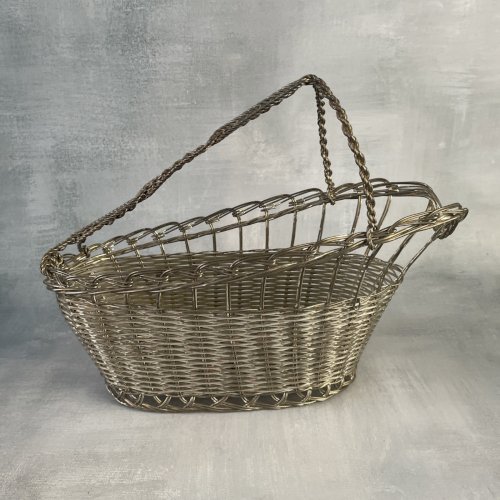 Panier présentoir porte bouteille en métal argenté LAPSCO déco de table