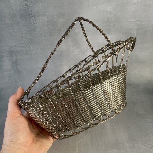Panier présentoir porte bouteille en métal argenté LAPSCO déco de table