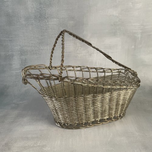 Panier présentoir porte bouteille en métal argenté LAPSCO déco de table