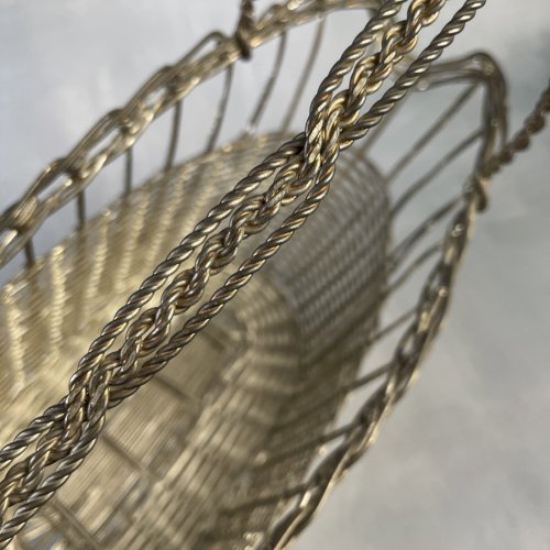 Panier présentoir porte bouteille en métal argenté LAPSCO déco de table