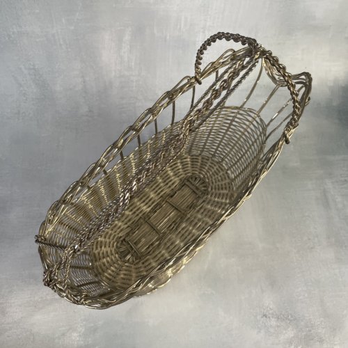 Panier présentoir porte bouteille en métal argenté LAPSCO déco de table