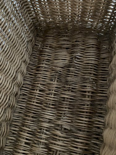 Panière en osier avec couvercle convexe