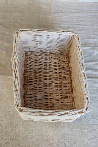 Paniers de rangement vintage en osier blanc