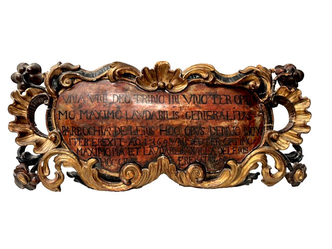 Panneau a encadrement en bois sculpté patiné XVIII siècle