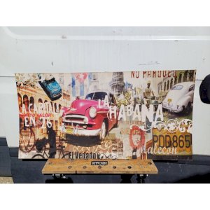 Panneau Bois déco Cuba Havane