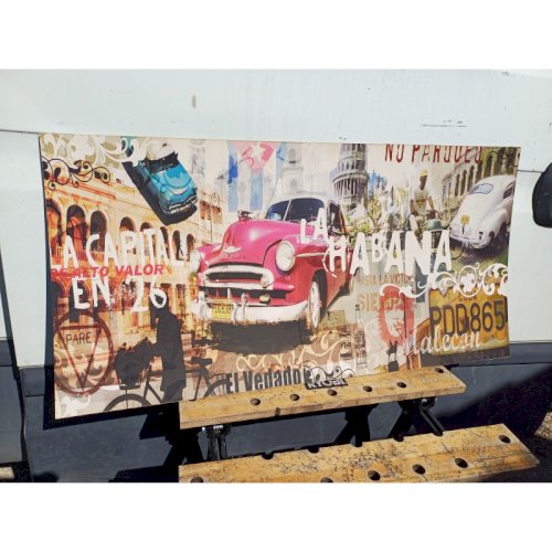 Panneau Bois déco Cuba Havane