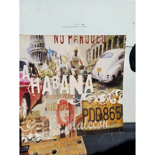 Panneau Bois déco Cuba Havane