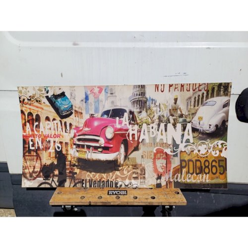 Panneau Bois déco Cuba Havane