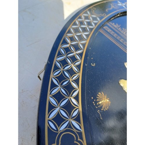 Panneau Laqué rond Japonisant