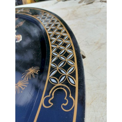 Panneau Laqué rond Japonisant