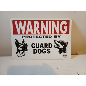 Panneau Plastic Dur Warning Guard Dogs