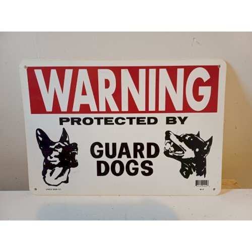 Panneau Plastic Dur Warning Guard Dogs