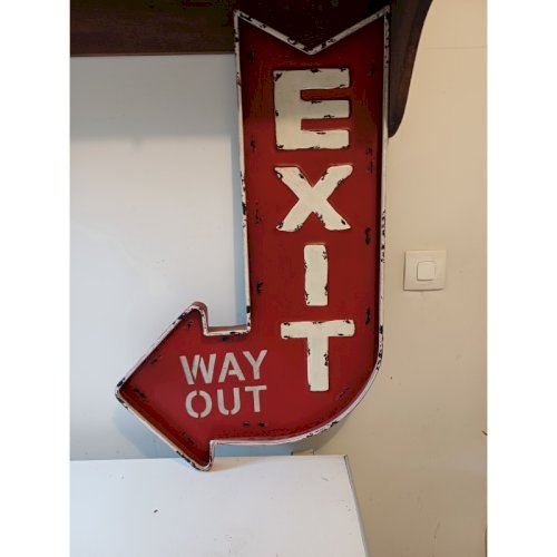 Panneau Tole  Exit Way out 