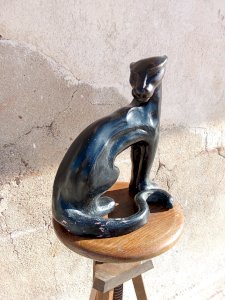 Terracotta panther made by an artist