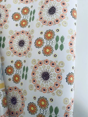 Papier peint Vintage 70s Crown Made in England - Fleurs Oranges