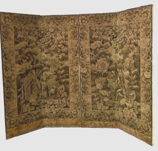 Paravent a quatre panneaux en tapisserie de style XX siècle