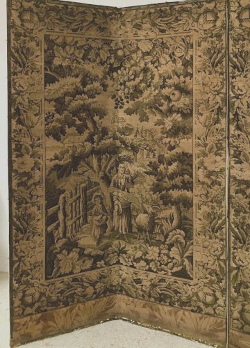 Paravent a quatre panneaux en tapisserie de style XX siècle