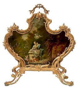 Bronze chiseled and gilded spark guard 19th century