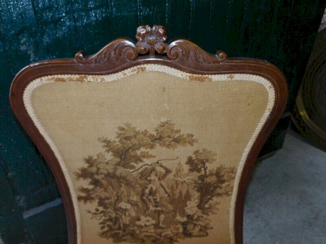 PARE FEU ANCIEN AVEC TAPISSERIE DU XIX ème SIECLE N°1