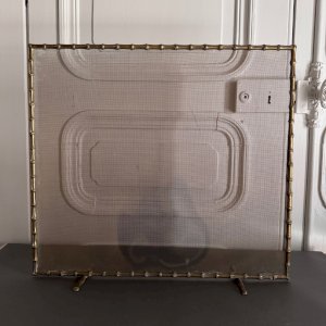 Pare-feu en bronze doré décor de bambou milieu XXe M3721