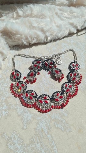 Parure Collier, boucles doreilles ( Taratata ) émaillé