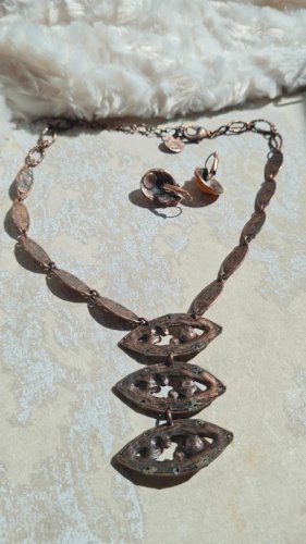 Parure Collier, boucles doreilles ( Taratata ) émaillé