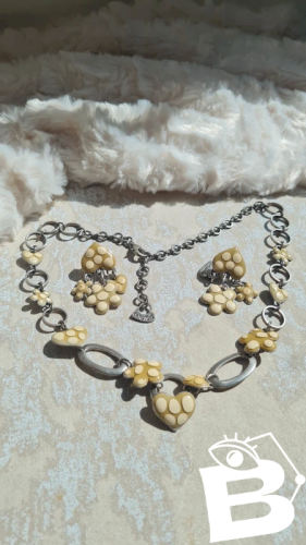 Parure Collier, boucles doreilles ( Taratata ) émaillé