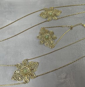 Marine de Diesbach x Dr Pierre Ricaud jewelry set necklace and bracelet.