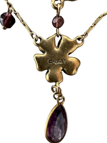 Parure Florale collier Draperie et bracelet vintage Maison Monet Couture chic