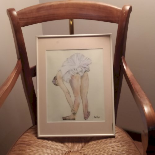 Pastel représentant une ballerine signé Fanfan