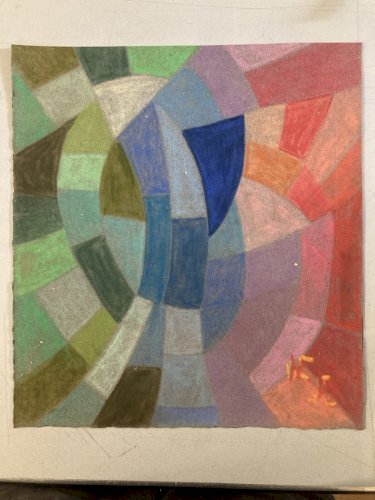 Pastel Sur Papier 1920 Jeanne Kosnick Kloss Art Abstrait Abstraction