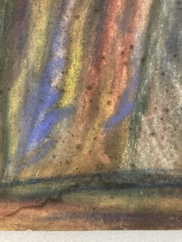 Pastel Sur Papier 1927 Jeanne Kosnick Kloss Art Brut Ancien Portrait