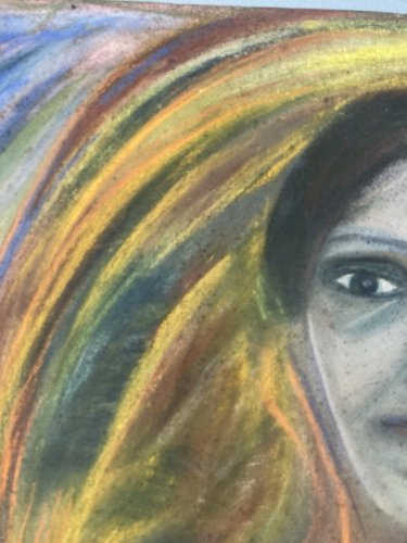 Pastel Sur Papier 1927 Jeanne Kosnick Kloss Art Brut Ancien Portrait