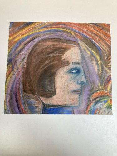 Pastel Sur Papier 1930 Jeanne Kosnick Kloss Art Brut Ancien Portrait