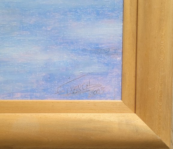 Pastel sur toile dYves EIXARCH : grand nu masculin assis