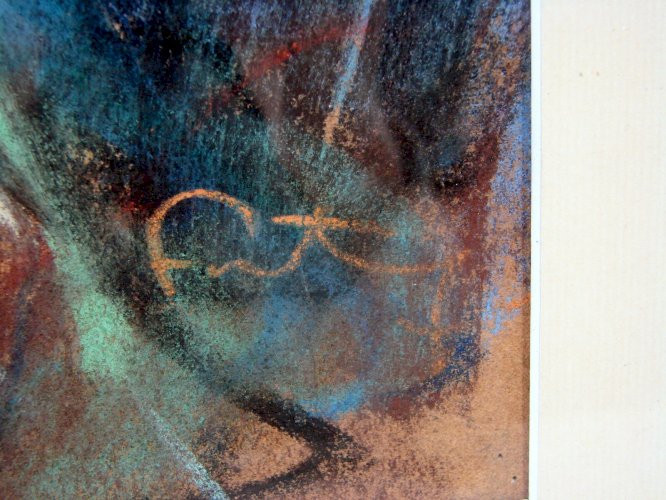Pastel XIX° LES DANSEURS Signé Léon E. Fortune Andrieux dit Fortunay Cadre
