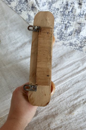 Patère ancienne en bois deux crochets ronds