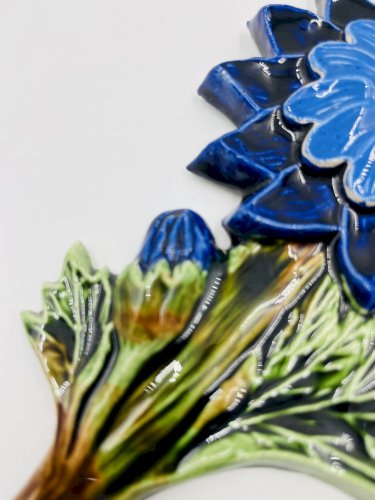 Patère crochet fleur en céramique belge André Bayer