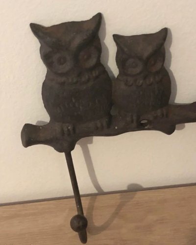 Patère hiboux 3 crochets en métal