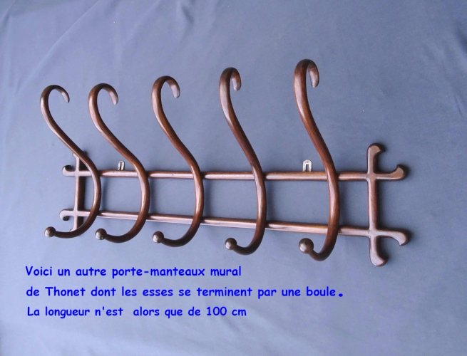  Patère murale de THONET à 5 esses, 1900 Ca