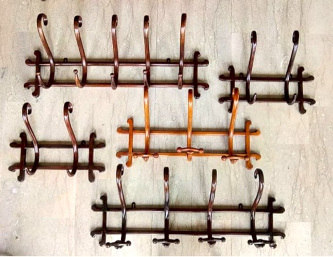 Patère murale de THONET à 5 esses, 1900 Ca