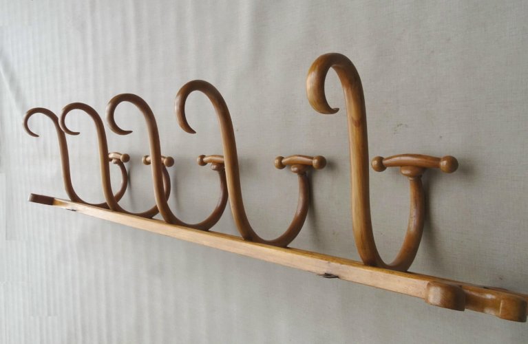  Patère murale de THONET à 5 esses, 1900 Ca