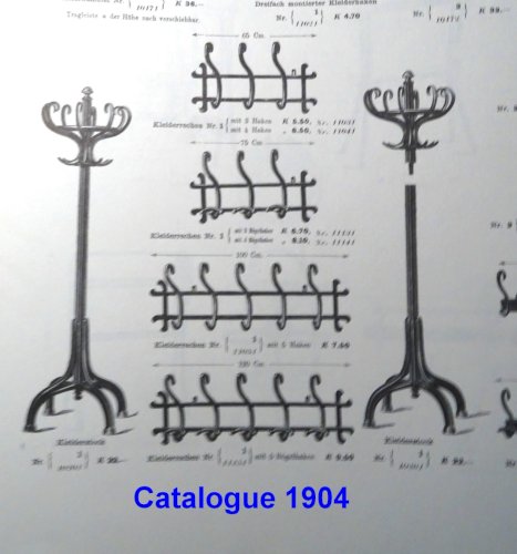  Patère murale de THONET à 5 esses, 1900 Ca