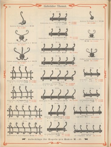  Patére murale formée de deux esses, Thonet vers 1900